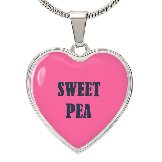 Sweet PEA Pink valentine's day Heart Necklace