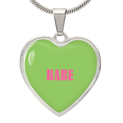 BABE Green valentine's day Heart Necklace