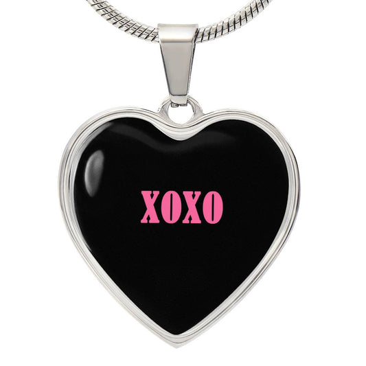 XOXO Black valentine's day Heart necklace