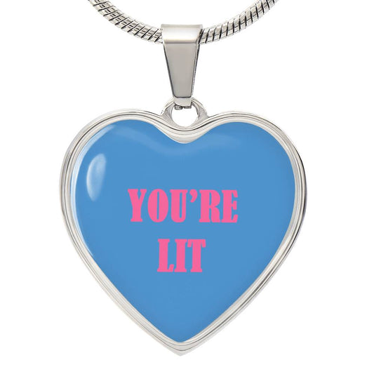 UR LIT Blue valentine's day Heart Necklace Pendant