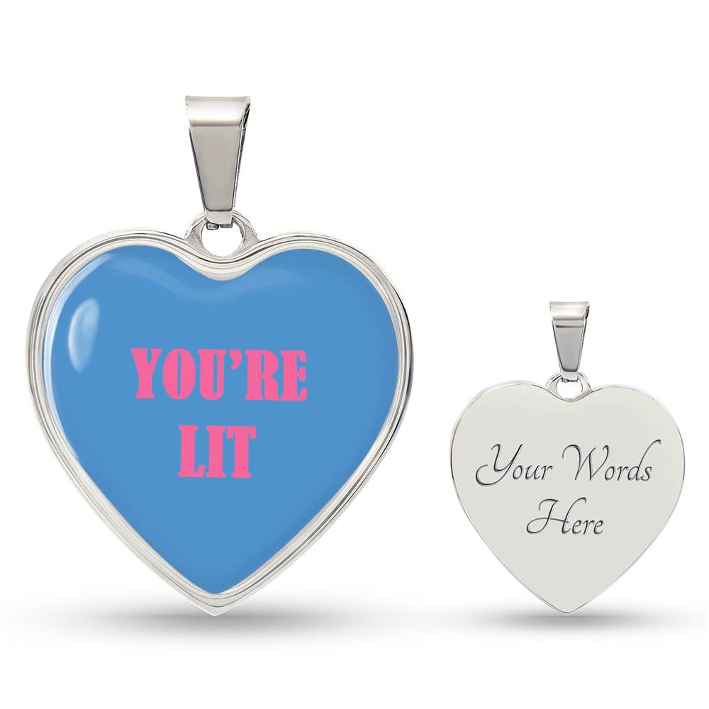 UR LIT Blue valentine's day Heart Necklace Pendant