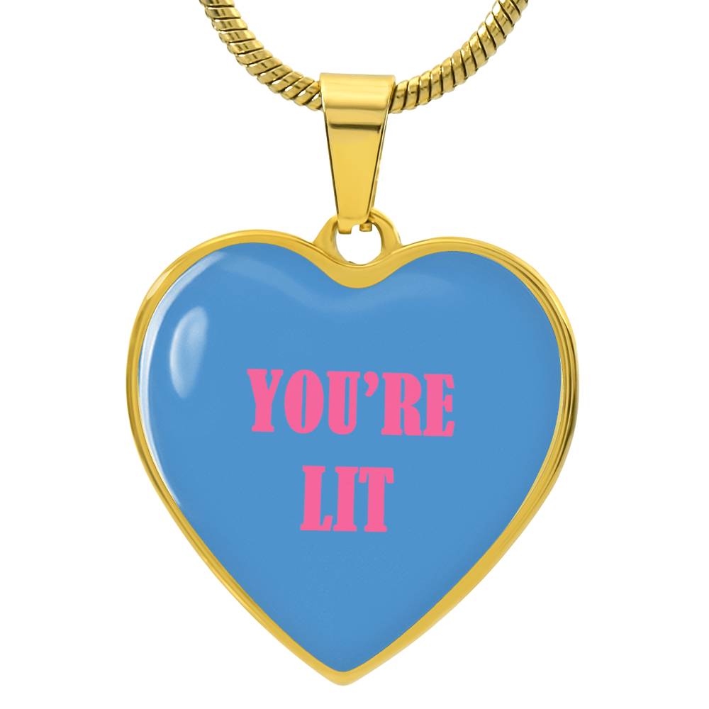 UR LIT Blue valentine's day Heart Necklace Pendant