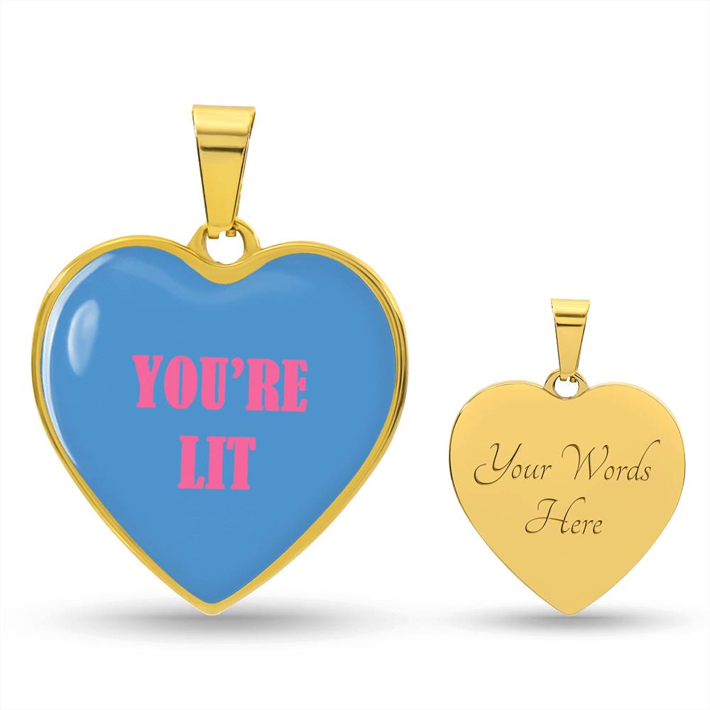 UR LIT Blue valentine's day Heart Necklace Pendant