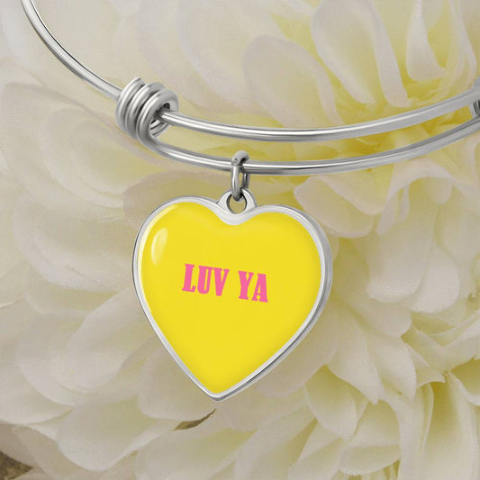 LUV YA yellow valentine's day Heart Bracelet Bangle