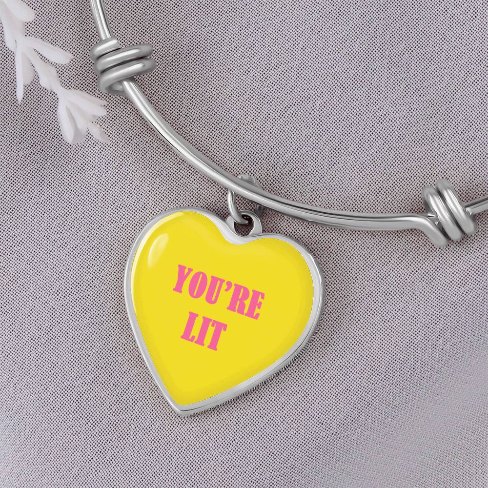 UR LIT Yellow valentine's day Heart Bracelet Bangle