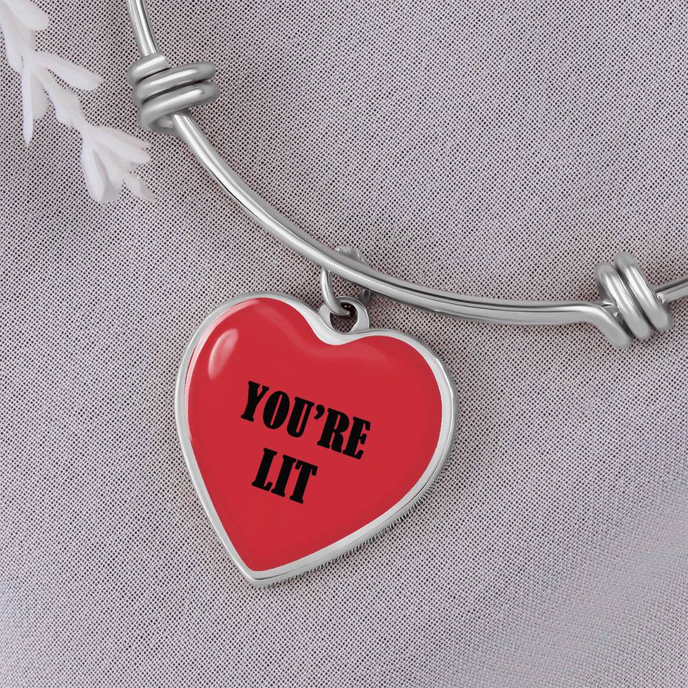 UR LIT Red valentine's day Heart Bracelet Bangle