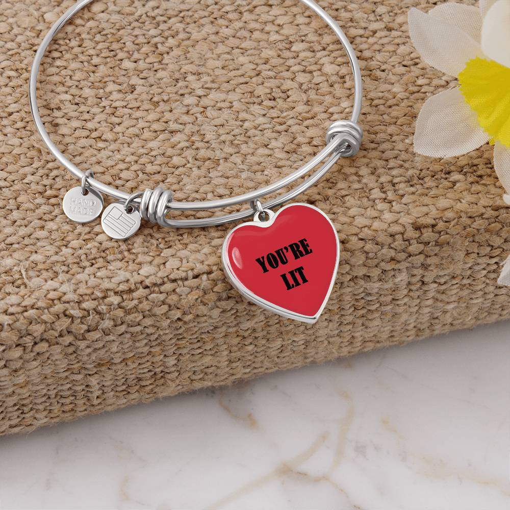 UR LIT Red valentine's day Heart Bracelet Bangle