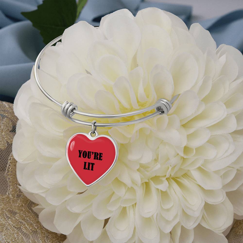 UR LIT Red valentine's day Heart Bracelet Bangle