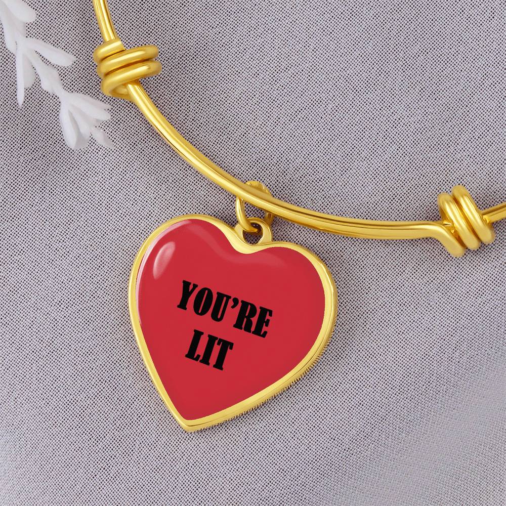 UR LIT Red valentine's day Heart Bracelet Bangle