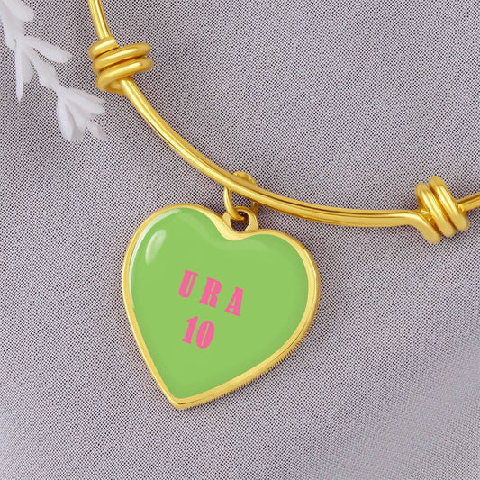 UR A 10 Green valentine's day Heart Bracelet Bangle