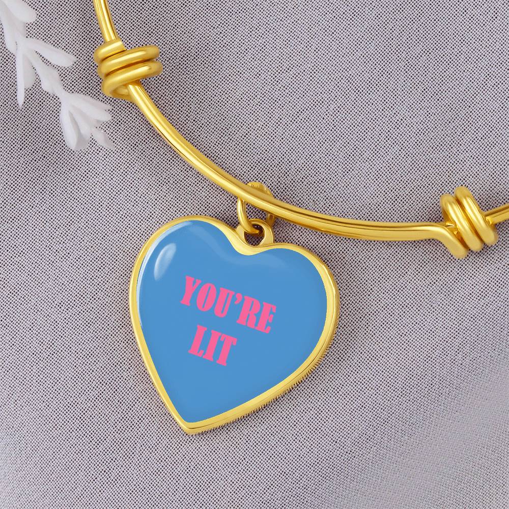 UR LIT Blue valentine's day Heart Bracelet Bangle