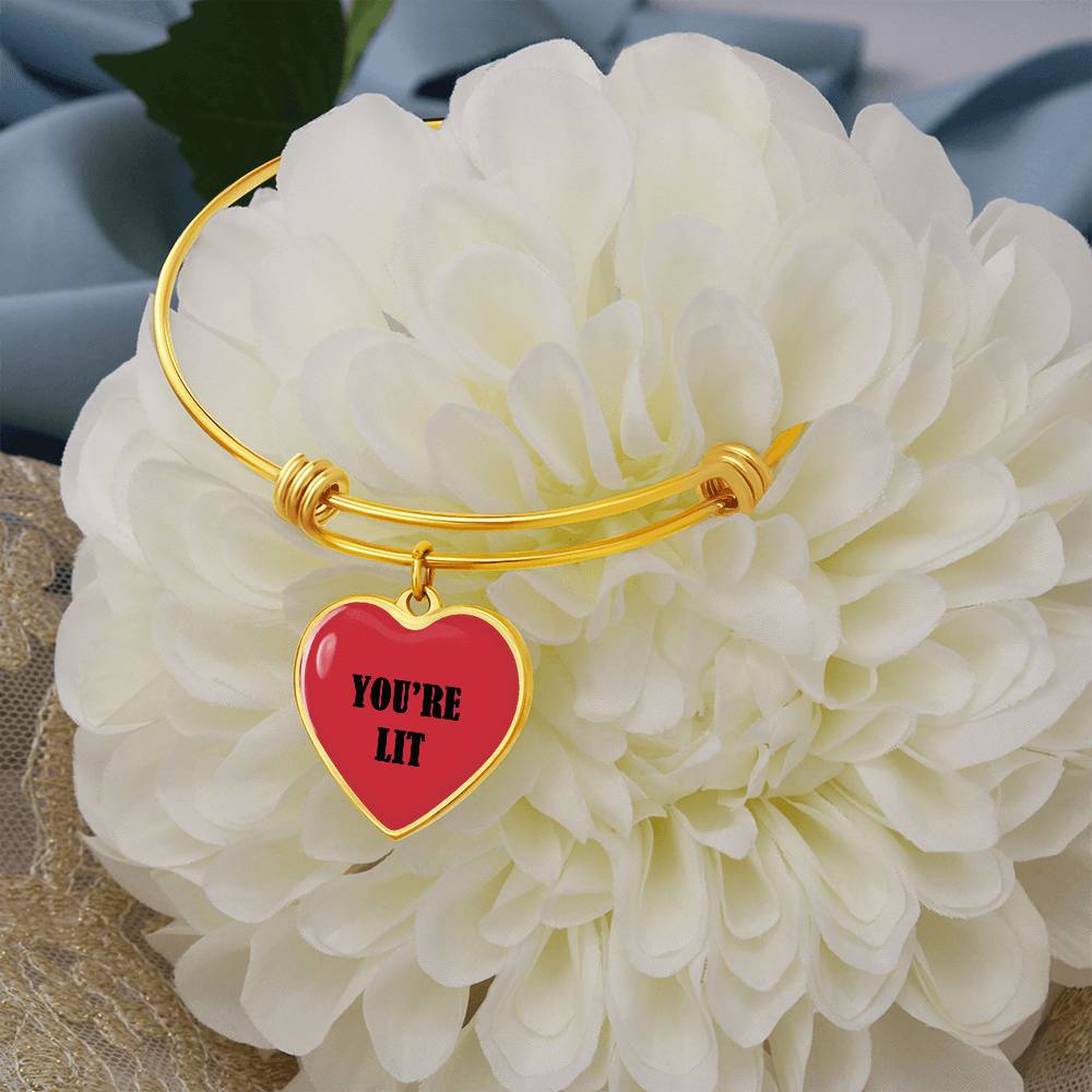 UR LIT Red valentine's day Heart Bracelet Bangle