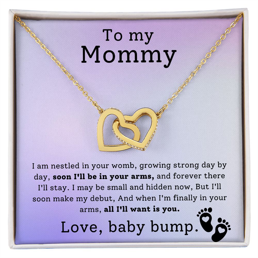 Interlocking Hearts For Mom From Baby Bump - I am Nestled In Your Womb