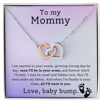 Interlocking Hearts For Mom From Baby Bump - I am Nestled In Your Womb