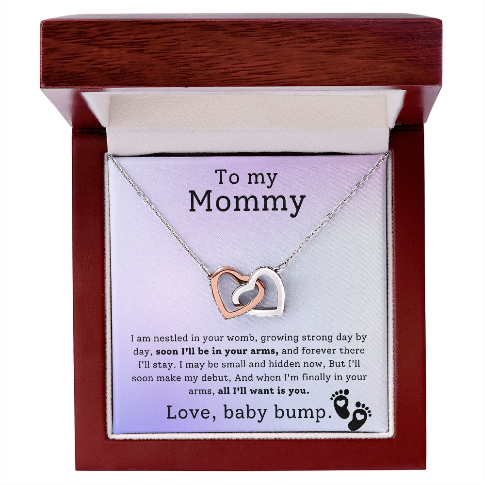 Interlocking Hearts For Mom From Baby Bump - I am Nestled In Your Womb