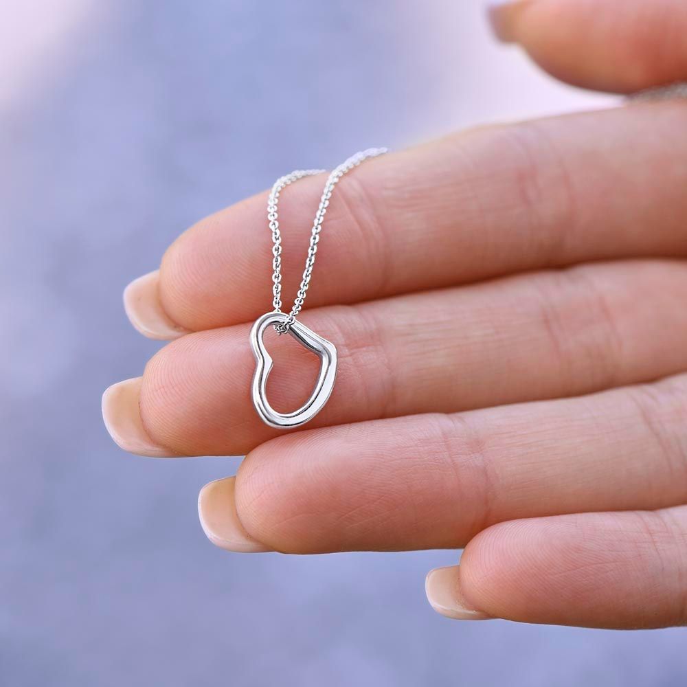 Delicate Heart Necklace for Mom - On this special Day